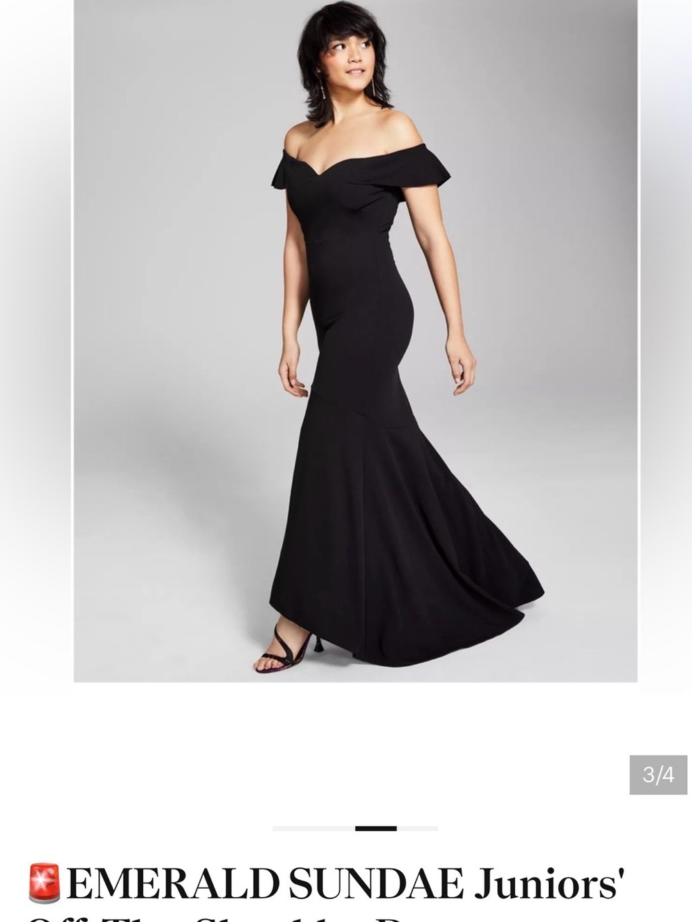 π¨EMERALD SUNDAE Juniors' Off-The-Shoulder Dress